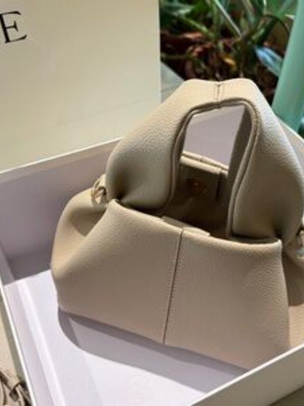Polene Pebbled Leather Mini Top-Handle Bag